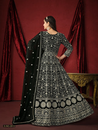 faux-georgette-long-gown-pant-dupatta-set-with-sequence-embroidery-work-color-black-2