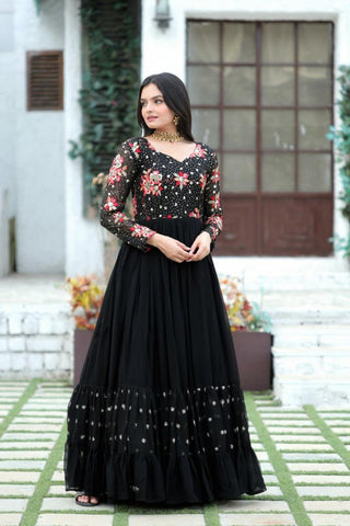 faux_blooming_frill_stitch_full_sleeves_gown_with_embroidery_sequins_work_black_2