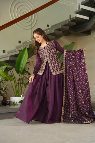 fendy-kurti-sharara-dupatta-set-with-rich-beads-embroidered-work-color-wine-3