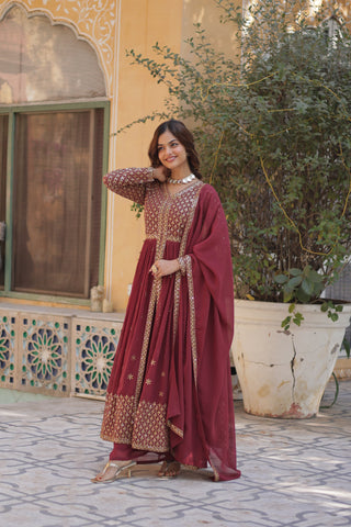georgette-anarkali-long-gown-dupatta-sequence-embroidery-work-color-maroon-1
