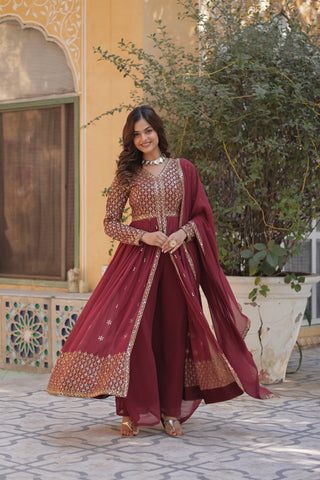 georgette-anarkali-long-gown-dupatta-sequence-embroidery-work-color-maroon-3