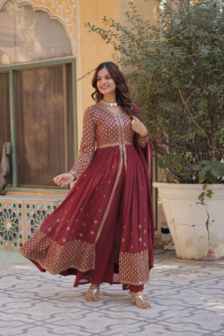 georgette-anarkali-long-gown-dupatta-sequence-embroidery-work-color-maroon-5