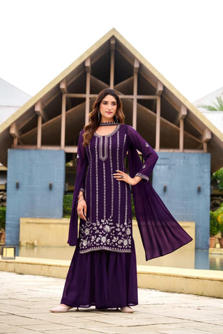georgette-kurti-sharara-dupatta-set-with-sequence-embroidery-beads-work-color-purple-2