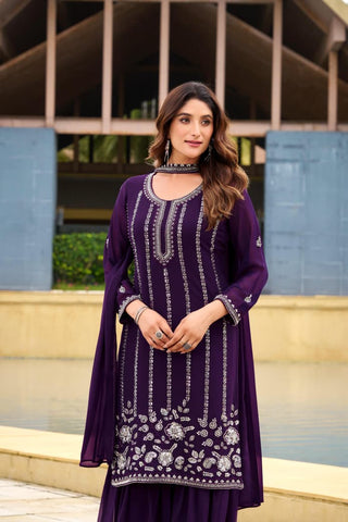 georgette-kurti-sharara-dupatta-set-with-sequence-embroidery-beads-work-color-purple-5
