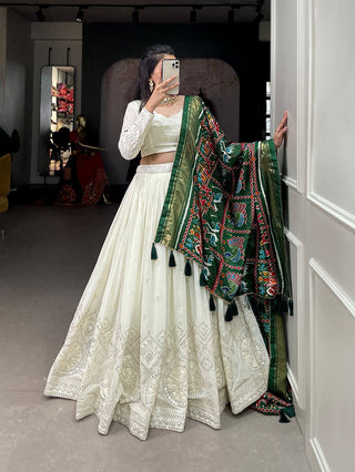       georgette-lehenga-blouse-dupatta-set-with-lucknowi-paper-mirror-work-white-green-1