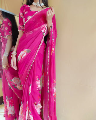 georgette-saree-with-print-pearl-lace-border-work-color-violet