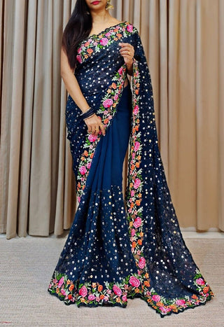georgette-saree-with-thread-embroidery-sequins-work-color-navy-blue-1