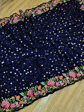 georgette-saree-with-thread-embroidery-sequins-work-color-navy-blue-2
