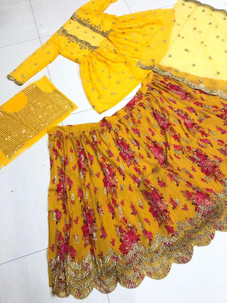 georgette-silk-lehenga-blouse-set-with-print-embroidery-sequins-work-color-yellow-3