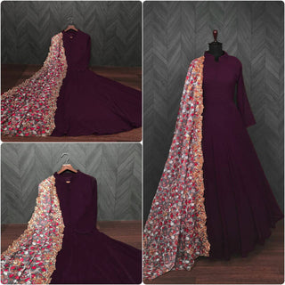 georgette-thousand-butti-gown-dupatta-with-embroidery-cutwork-digital-print-work-color-wine-2