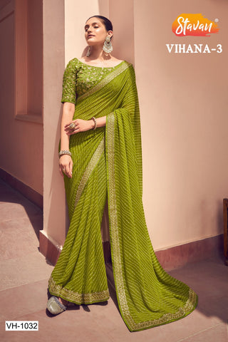 georgette-weightless-leheriya-with-embroidery-border-color-green