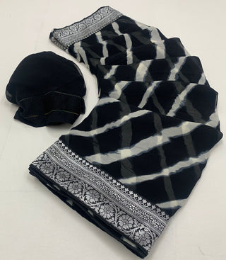        georgette-weightless-saree-blouse-with-border-designer-print-work-color-black-2