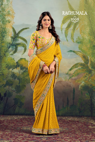 georgette-weightless-sarees-with-mina-embroidery-border-blouse-color-yellow