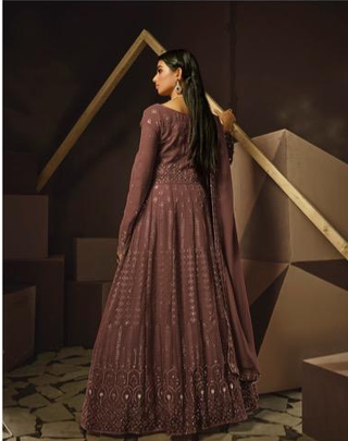 2-3 Days Delivery! Dresses For Women Party Wear Gown Georgette with Embroidery Maxi, Listing ID: 9880157880602
