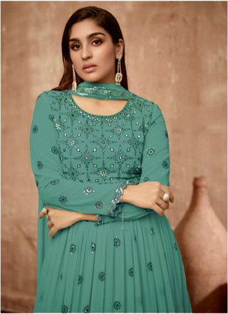 2-3 Days Delivery! Dresses For Women Party Wear Gown Georgette with Embroidery Maxi, Listing ID: 9880175313178