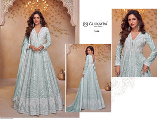 VARMAN DESIGNER LEHENGA FOR WOMEN READY TO PARTY WEAR FLORAL GREEN CHINON SILK GORGEOUS SUIT WITH DUPATTA FULLY STITCHED