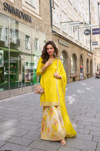 VARMAN DESIGNER SALWAR KAMEEZ FOR WOMEN READT TO WEAR CHINON SILK EMBROIDERY WITH LAZE WORK FULLY STITCHED ID : 10435352330522