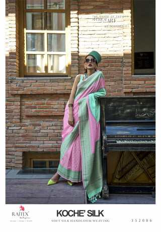 handloom-weaving-silk-sarees-color-pink-green-1