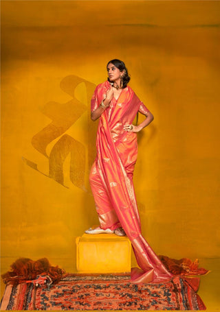 handloom-weaving-silk-sarees-with-brocade-blouse-color-orange-1