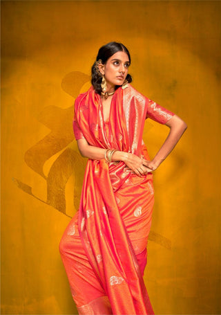 handloom-weaving-silk-sarees-with-brocade-blouse-color-orange-2