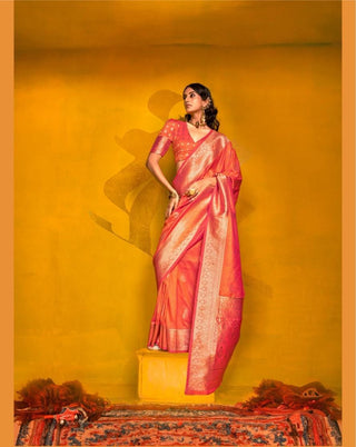 handloom-weaving-silk-sarees-with-brocade-blouse-color-orange-3