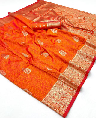 handloom-weaving-silk-sarees-with-brocade-blouse-color-orange-4