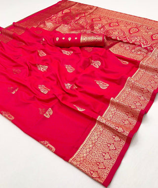 handloom-weaving-silk-sarees-with-brocade-blouse-color-rani-4