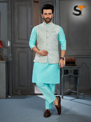 heavy-banglori-silk-kurta-pyjama-koti-set-with-zari-work-color-blue-1
