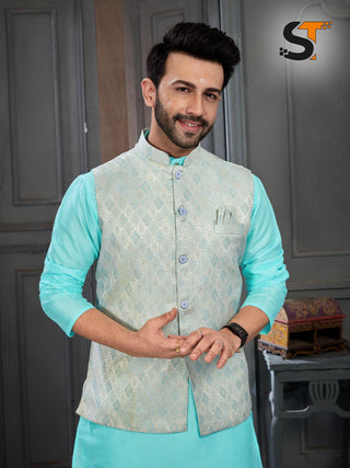 heavy-banglori-silk-kurta-pyjama-koti-set-with-zari-work-color-blue-2