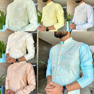 heavy-banglori-silk-men-kurta-pyjama-koti-set-embroidery-sequence-work-1