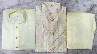 heavy-banglori-silk-men-kurta-pyjama-koti-set-embroidery-sequence-work-color-cream-2