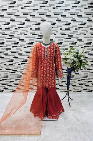 heavy-chinon-girls-top-sharara-dupatta-set-with-digital-print-embroidery-sequence-work-color-dark-red-3
