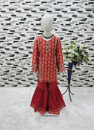 heavy-chinon-girls-top-sharara-dupatta-set-with-digital-print-embroidery-sequence-work-color-dark-red-4