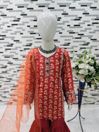 heavy-chinon-girls-top-sharara-dupatta-set-with-digital-print-embroidery-sequence-work-color-dark-red-5
