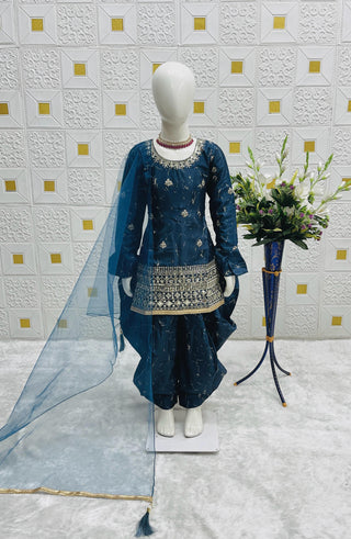 heavy-chinon-silk-girls-top-dhoti-salwar-dupatta-set-with-digital-print-embroidery-sequence-work-color-navy-blue-2