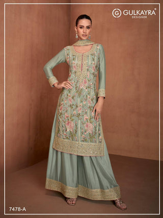 heavy-chinon-top-plazzo-dupatta-set-with-embroidery-sequence-work-color-green