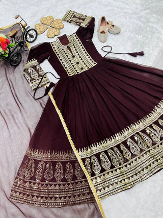 heavy-fox-georgette-girls-gown-dupatta-set-embroidery-sequence-work-color-wine-2