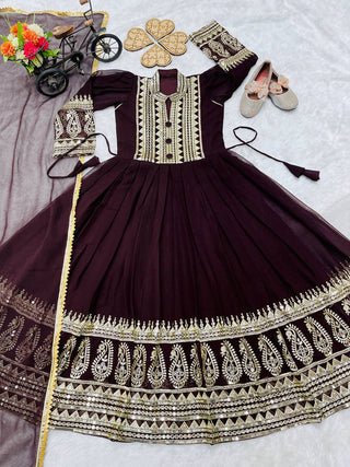 heavy-fox-georgette-girls-gown-dupatta-set-embroidery-sequence-work-color-wine-4