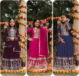 heavy-fox-georgette-girls-gown-dupatta-set-with-embroidery-sequence-work