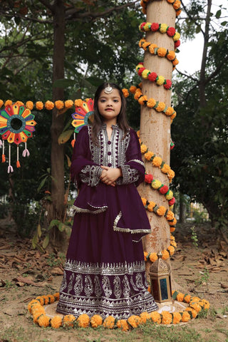 heavy-fox-georgette-girls-gown-dupatta-set-with-embroidery-sequence-work-color-dark-brown-2