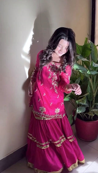 heavy-fox-georgette-top-sharara-dupatta-set-sequence-embroidery-work-magenta-3