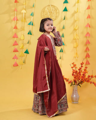 heavy-pure-vichitra-girls-lehenga-choli-dupatta-set-with-embroidery-coading-sequence-thread-work-color-maroon-3