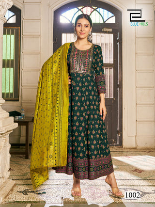 heavy-rayon-long-gown-dupatta-with-embroidery-print-work-color-bottle-green-1