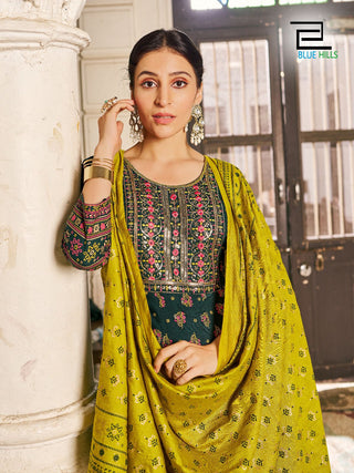 heavy-rayon-long-gown-dupatta-with-embroidery-print-work-color-bottle-green-2