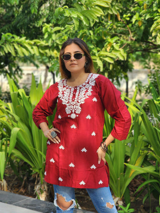 heavy-rayon-short-length-tops-with-embroidery-work-color-maroon-1