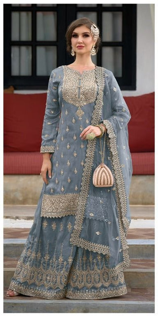 heavy-silk-kurti-gharara-dupatta-set-sequins-embroidery-work-color-blue