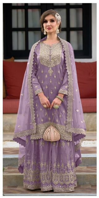 heavy-silk-kurti-gharara-dupatta-set-sequins-embroidery-work-color-purple