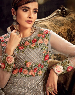 2-4 Days Delivery! HotAdy Butterfly Net top and Santoon bottom gown with  Embroidery Work, Listing ID: 9977104105754
