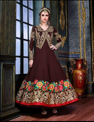 2-4 Days Delivery! HotAdy Pure Georgette top and Santoon bottom gown with  Embroidery Work, Listing ID: 9977103647002