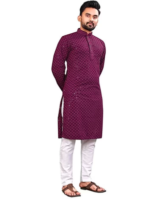2-3 Days Delivery! Indian Men Kurta Pyjama Ready to Wear Rayon Cotton Party Wear, Listing ID: 8978167169306